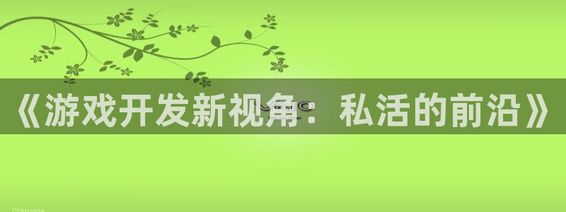 沐鸣娱乐2测速登陆：《游戏开发新视角：私活的前沿》
